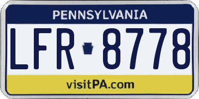 PA license plate LFR8778