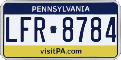 PA license plate LFR8784