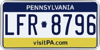 PA license plate LFR8796