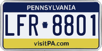 PA license plate LFR8801