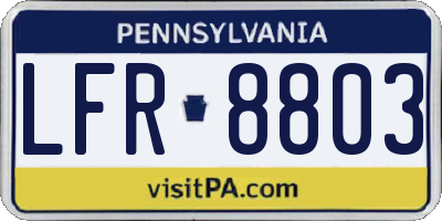 PA license plate LFR8803