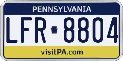 PA license plate LFR8804