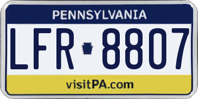 PA license plate LFR8807