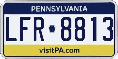 PA license plate LFR8813