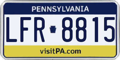 PA license plate LFR8815