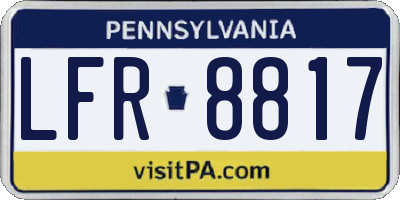 PA license plate LFR8817