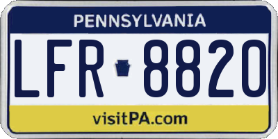 PA license plate LFR8820