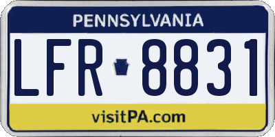 PA license plate LFR8831
