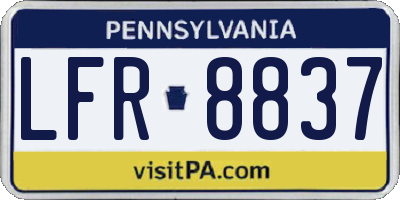 PA license plate LFR8837