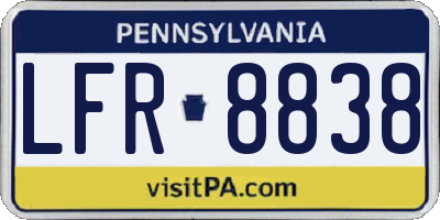 PA license plate LFR8838