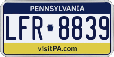 PA license plate LFR8839
