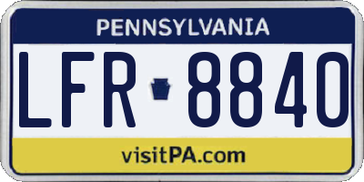 PA license plate LFR8840