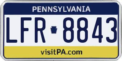 PA license plate LFR8843