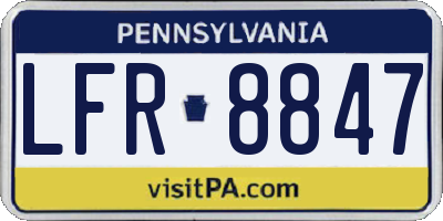PA license plate LFR8847