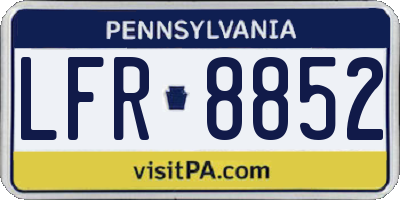 PA license plate LFR8852