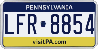 PA license plate LFR8854