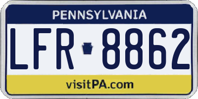 PA license plate LFR8862