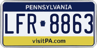 PA license plate LFR8863