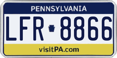 PA license plate LFR8866