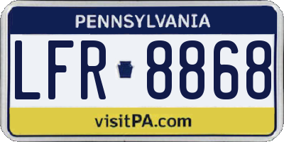 PA license plate LFR8868