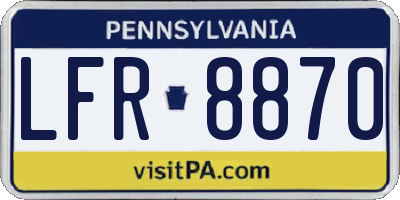 PA license plate LFR8870
