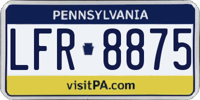PA license plate LFR8875