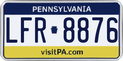 PA license plate LFR8876