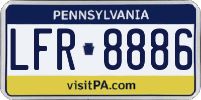 PA license plate LFR8886