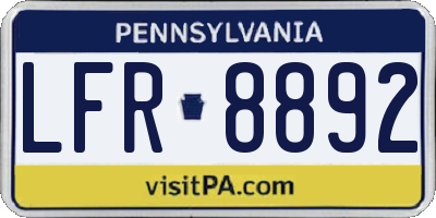 PA license plate LFR8892