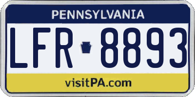 PA license plate LFR8893