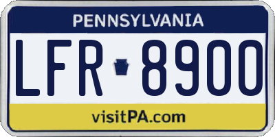 PA license plate LFR8900