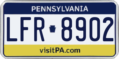 PA license plate LFR8902