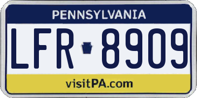 PA license plate LFR8909