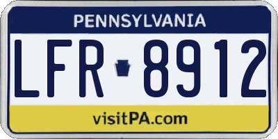 PA license plate LFR8912