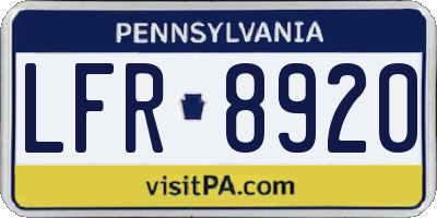 PA license plate LFR8920