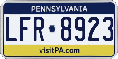 PA license plate LFR8923
