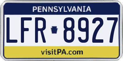 PA license plate LFR8927