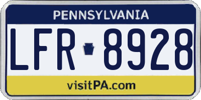 PA license plate LFR8928