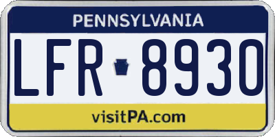 PA license plate LFR8930