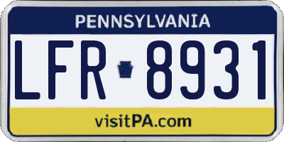 PA license plate LFR8931