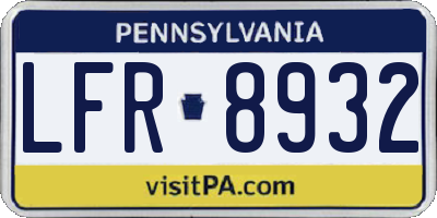 PA license plate LFR8932