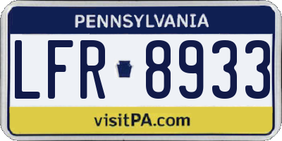 PA license plate LFR8933