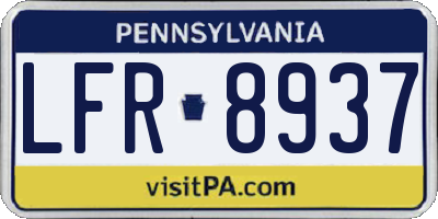 PA license plate LFR8937
