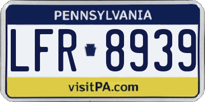 PA license plate LFR8939