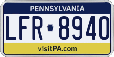 PA license plate LFR8940