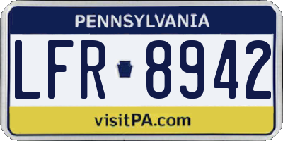 PA license plate LFR8942