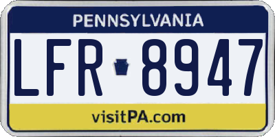PA license plate LFR8947