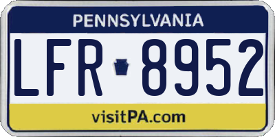 PA license plate LFR8952