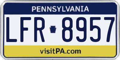PA license plate LFR8957