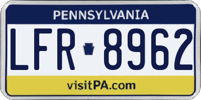 PA license plate LFR8962